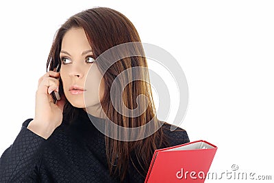 Attractive business woman calling by phone Stock Photo