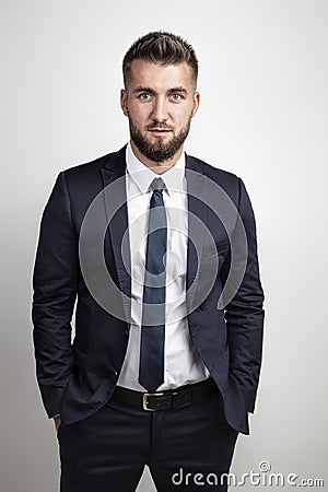 Attractive businessman with beard Stock Photo