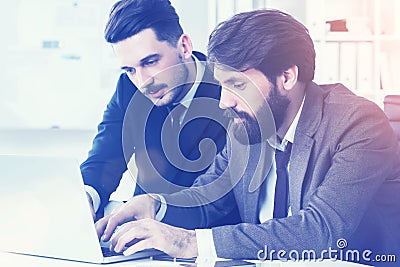 Attractive businesspeople discussing their project Stock Photo