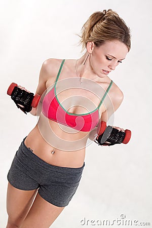 Attractive caucasian woman exercise for fitness Stock Photo