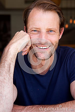 Attractive cool older man smiling Stock Photo