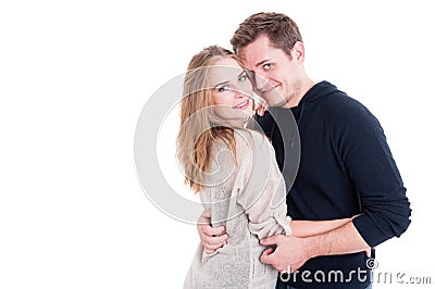 Attractive couple posing as being happy and joyful Stock Photo