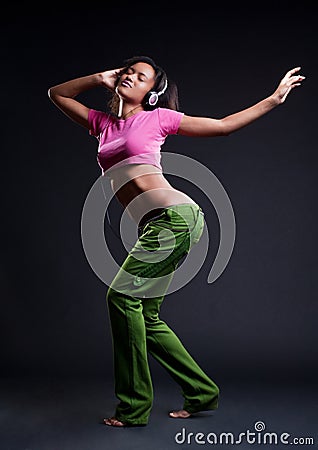 Attractive dancing woman Stock Photo