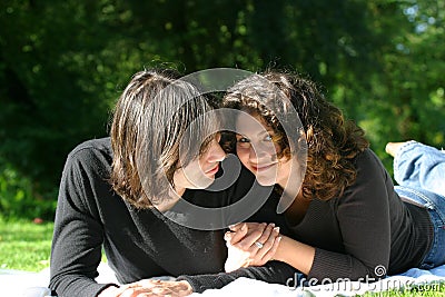 Attractive diverse couple Stock Photo