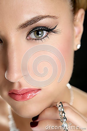 Attractive fashion elegant woman jewelry Stock Photo