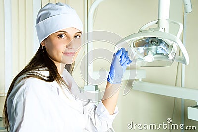 Attractive female dentist Stock Photo