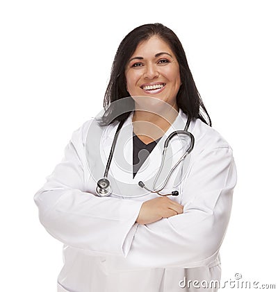 Attractive Female Hispanic Doctor or Nurse Stock Photo