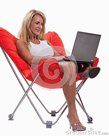Attractive forties caucasian blonde woman Stock Photo