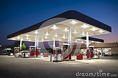 Attractive Gas Station Convenience Store Stock Photo
