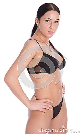 Attractive Girl With Black Underwear Royalty Free Stock Photo ...