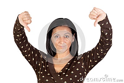 Attractive girl expressing negativity Stock Photo