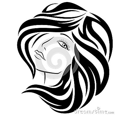 Attractive girl with stylish hair Vector Illustration