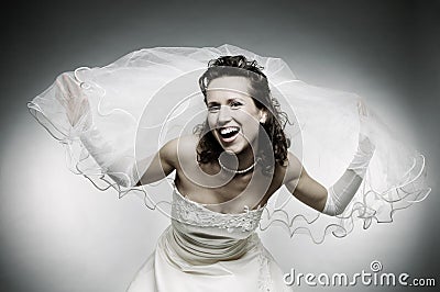 Attractive happy bride Stock Photo
