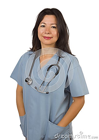 Attractive Hispanic Doctor or Nurse Stock Photo