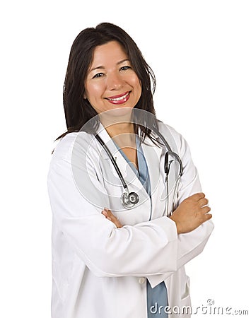 Attractive Hispanic Doctor or Nurse Stock Photo