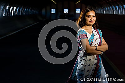 Attractive indian lady in traditional costume Stock Photo