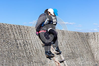 Attractive Japanese girls are running and smiling Editorial Stock Photo