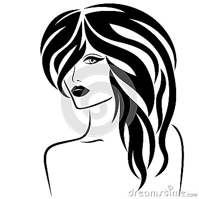 Attractive lady with stylish hair Vector Illustration