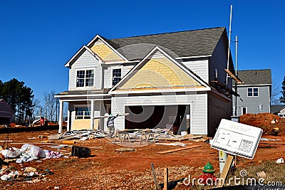 New house under construction Editorial Stock Photo