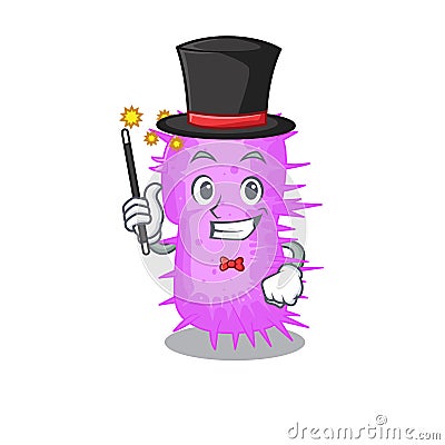 An attractive Magician of acinetobacter baumannii cartoon design Vector Illustration