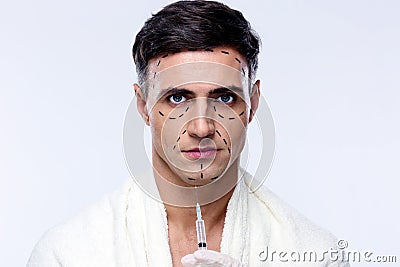 Attractive man at plastic surgery Stock Photo