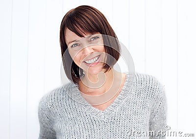 Attractive older woman smiling Stock Photo