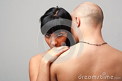 Attractive passionate couple close up Stock Photo