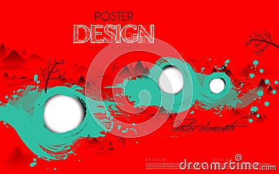Attractive poster template design Vector Illustration