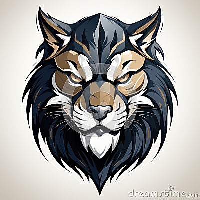 Attractive Puma Logo on White Background AI Generated Cartoon Illustration