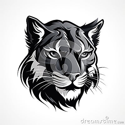 Attractive Puma Logo on White Background AI Generated Cartoon Illustration