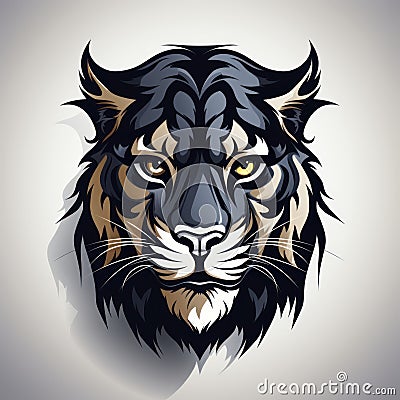 Attractive Puma Logo on White Background AI Generated Cartoon Illustration