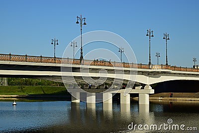 Attractive road bridge in Astana Editorial Stock Photo