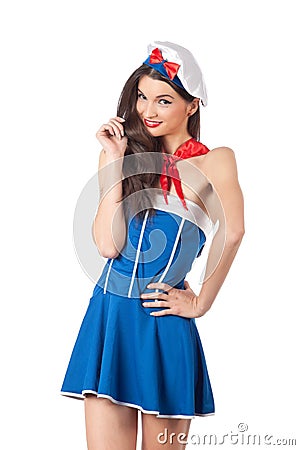 Attractive sailor woman Stock Photo