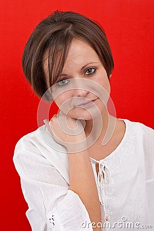 Attractive serious woman Stock Photo