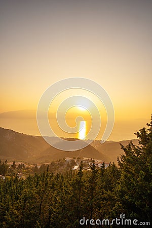 Attractive spring cityscape of Vlore city from Kanines fortress. Stock Photo