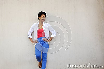 Attractive stylish african woman looking at copy space Stock Photo