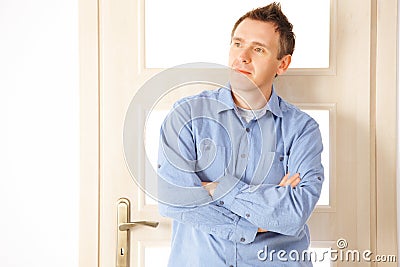 Attractive thoughtful man Stock Photo