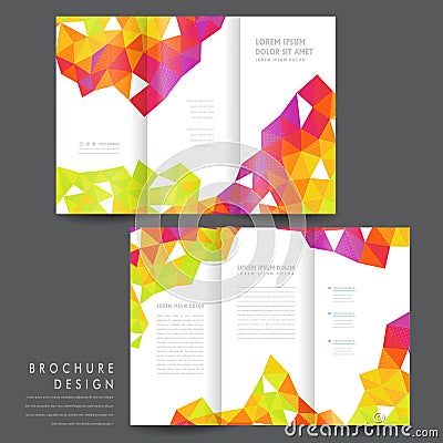 Attractive tri-fold brochure template design Vector Illustration