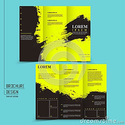 Attractive tri-fold template design Vector Illustration