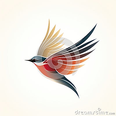 Attractive Weaverbird Logo Design AI Generated Cartoon Illustration
