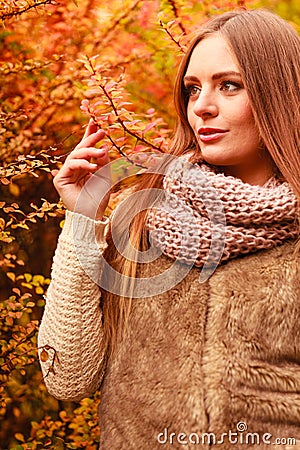 Attractive woman in the park. Stock Photo