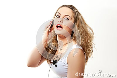 Attractive woman on the phone Stock Photo