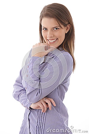 Attractive woman smiling confidently Stock Photo