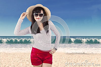 Attractive woman wearing summer clothes Stock Photo
