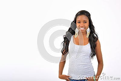 Attractive young black woman - studio Stock Photo