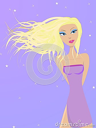 Attractive young blonde woman Vector Illustration