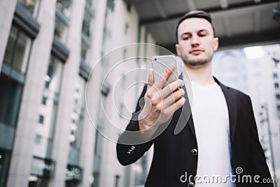 A businessman in city Stock Photo