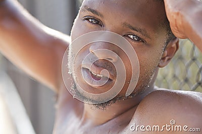 Attractive young man looking at camera Stock Photo