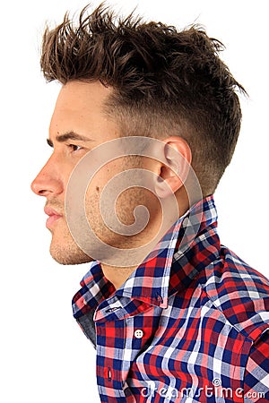 Attractive young man profile Stock Photo