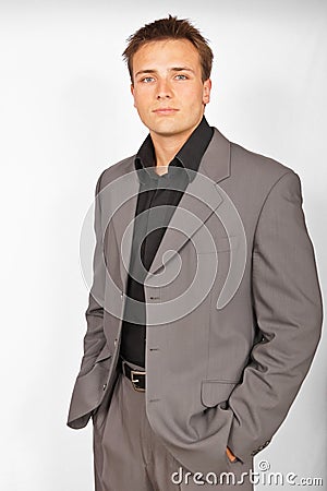 Attractive young man in suit Stock Photo